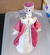Потешный промысел Russian Woman Figurine Fabric Pink Veil Braided Hair picture