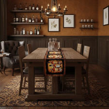 Whiskeytable Runner,Bar Beer Glass Tabletop Collection 13X60 Inch Vintage Brown picture