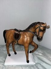 Vintage Leather Wrapped Horse Figurine Statue picture