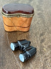 Limoges France Eximious Peint Main Binoculars Case Hinged Trinket Box picture