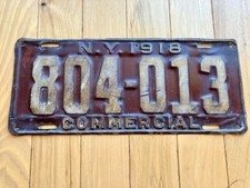 1918 New York Commercial License Plate picture