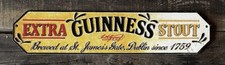 GUINNESS Extra Stout, Brewed at St. James Gate Cast Iron Beer Sign, 5” x 22” picture