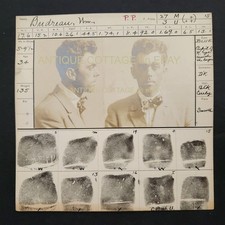 1915 antique POLICE ARREST FINGERPRINT CARD dover nh WM. BUDREAU larceny picture