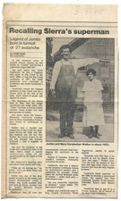 Vintage Old Newspaper Clipping Photo of Human Giant Yugoslav from Fresno County picture