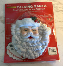 Vintage 1991 Telco Talking Santa Motion Activated Wall Decor WORKS Christmas picture