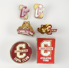 Lot of 6 College of Charleston Cougars Club Souvenir Pin Lapels South Carolina picture