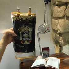 Medium Hebrew Sefer Torah Scroll Book Jewish Israel Holy Bible #4 picture