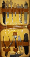 Vintage German Hoffritz Interchangeable Multi-tool Kit 11 Piece Leather Case picture