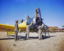 Basuto Ground Crew Cleaning a Miles Master 8x10 Glossy Photo Print HT4136116 picture