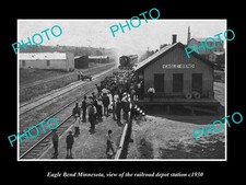 Eagle Bend Minnesota Railroad Depot Station c1930 Large Historic Old Photo picture