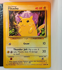 Pokémon Base Set Pikachu 58/102 1999 English Wizards Non-Holo Trading Card picture
