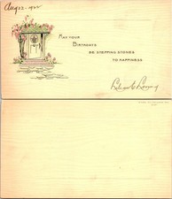 Vintage 1945 Birthday Greeting Card Folded The Keating Co Handwriten Note Signed picture