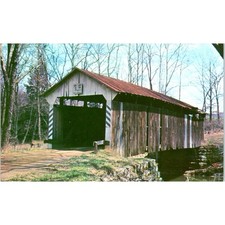 Licking County 7 Johny Little Bridge Fallsburg OH Covered Bridge Postcard PC12 picture