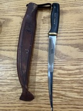 Normark Fiskars 1967 Vintage Stainless Steel Fillet Knife with Leather Sheath picture