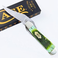 Case XX RussLock 61043 Barnboard Jig Lime Green Bone Stainless Pocket Knife picture