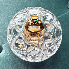 Vintage Killarney Crystal Ireland Lidded Trinket Box w/22K gold-plated Claddagh picture