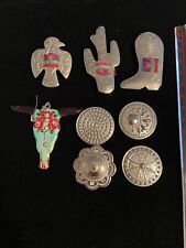 VTG Button Covers Silver Tone Cactus , Boot Bird  Variety South Western picture