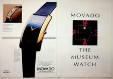 Vintage 1990s Movado Museum Watch 2-Page Magazine Ad Swiss Luxury Timepiece picture