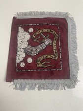 Medieval Heraldic Banner Vince Aut Morire Burgundy Silver Fringe Wall Decor picture