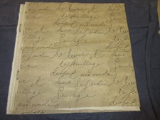 1.5 1 1/2 Yards WAVERLY Fabric - PEN PAL - French Script Mardi Gras - Tan/Black picture