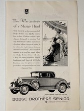 1929 Dodge Brothers Senior Coupe Print Ad Masterpiece Master Hand picture