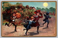 Vintage Tuck's Halloween Postcard Children with Jack-o'-Lantern Series 183 picture