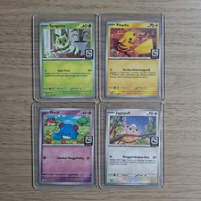Set Of 4 Gyukaku Stamped 2nd wave Pikachu Promo Pokemon Indonesia  picture