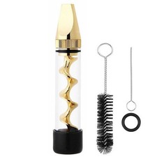 Smoking 7P Mini 2 Series Twisty Glass Blunt Gold Metal Tip With Cleaning Brush picture