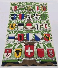 VINTAGE KREIER TEA TOWEL SWITZERLAND - COATS OF ARMS 17