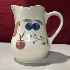 Longaberger Pottery Pitcher Fruit Medley Hand Painted 8.75