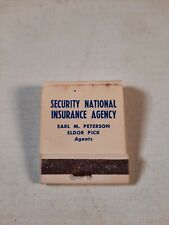 Vtg the continental insurance company security national Minnesota matchbook full picture
