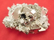 Larger SUPER Nice PYRITE Crystal CUBE Cluster with Quartz Peru 297gr picture