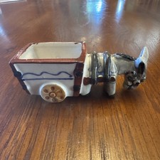 VTG Ceramic Donkey Pulling Cart Planter~Occupied Japan~1940s(W) picture