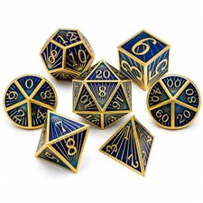 Radiant Array Metal DND Dice Set, 7-Piece RPG Dice Blue picture