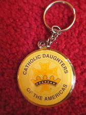 NEW Vtg 80s CATHOLIC DAUGHERS OF THE AMERICAS Keychain Key Ring FOB picture
