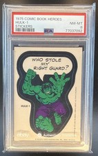 1975 Topps Non-Sport Comic Book Heroes Stickers Hulk-1 #NNO picture
