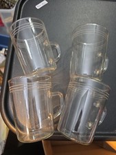 Set Of 4 Vintage Mid Century Schott & Gen Mainz Jenaer/Saale GLAS - Verran Mugs picture