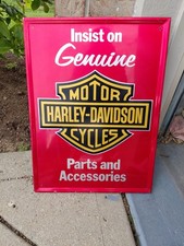 c.1970s Original Vintage Harley Davidson Motorcycles Sign Metal Embossed Dealer picture