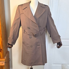 1954 US Army Wool Gabardine Overcoat 34R Taupe Shade 79 Korean War Military picture
