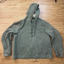 Vintage WW2 U.S. Navy USN Anorak Rain Deck Jacket Foul Weather WWII Parka picture