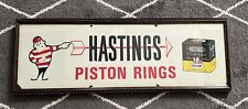 Framed Hastings Piston Rings Plastic Light Panel Advertising Oil & Gas 39x14” picture