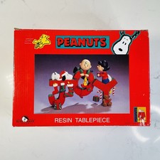 Vintage Kurt Adler Peanuts Gang Charlie Brown Figurine Tablepiece Christmas JOY picture