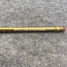 Vintage White Oak State Bank Advertising Wood Pencil Texas Gold picture