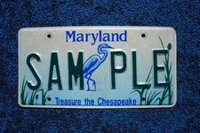 Maryland TREASURE The CHESAPEAKE License Plate Sample picture