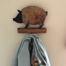Vintage Pig Towel Hook Wrought Iron picture
