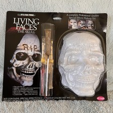 Fun Tyme World Vintage 1989 Halloween Living Faces The Skull Makeup Kit Mask RIP picture