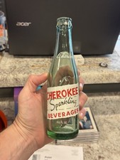 1940s Cherokee Beverages Knoxville Tennessee 6 1/2 oz. Aqua Green Bottle picture