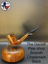 The Danish Pipe Shop Smooth Checkmark Stack Tobacco Pipe picture