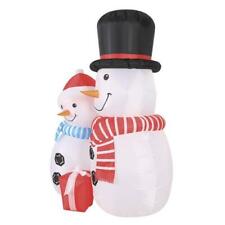 6' Lighted Smiling Snowman Couple Inflatable Fun Christmas Lawn Holiday Decor picture