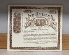 Authentic St. Helena Gold & Silver Mining Co. Stock Certificate Helena, Montana picture